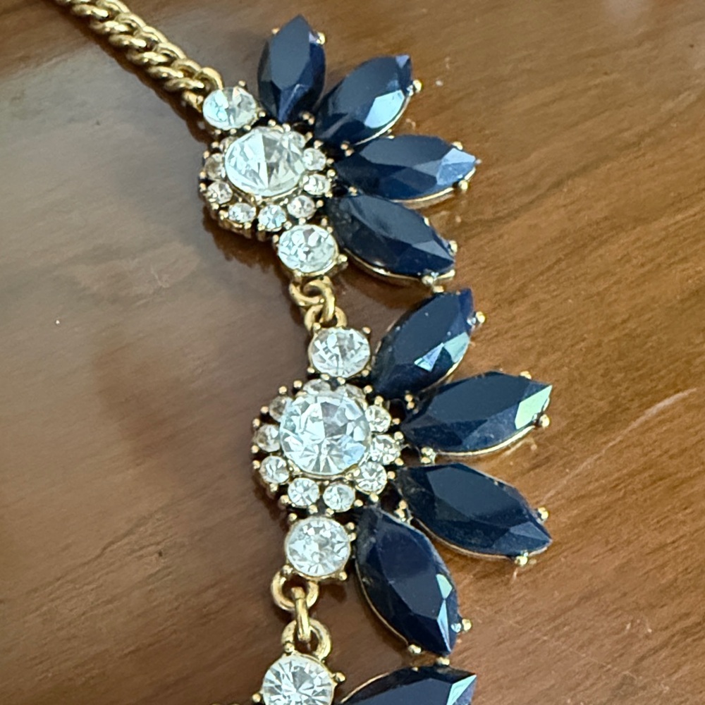 J. Crew Gold and Blue Necklace - Picture 3 of 5